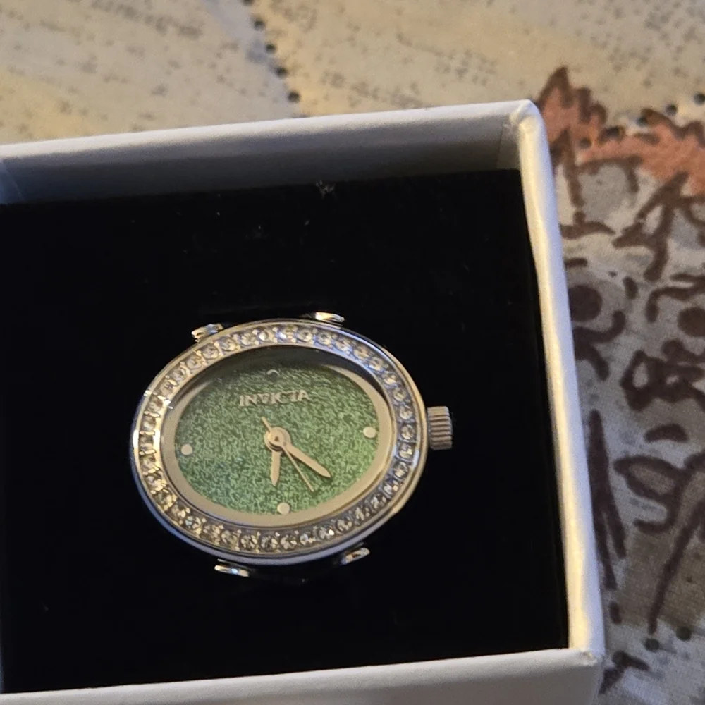 Invicta woman's Mini Angel Ring watch‎ 24mm Silver 49597 NIB $199 Retail